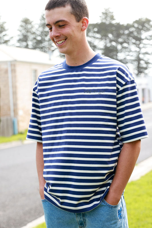 Navy Stripe Boxy T-shirt