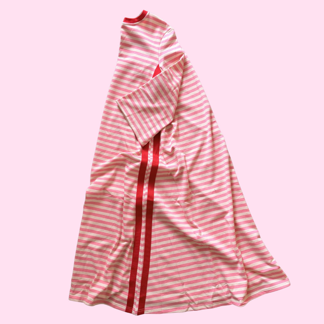 Terry Dress - Pink & Red