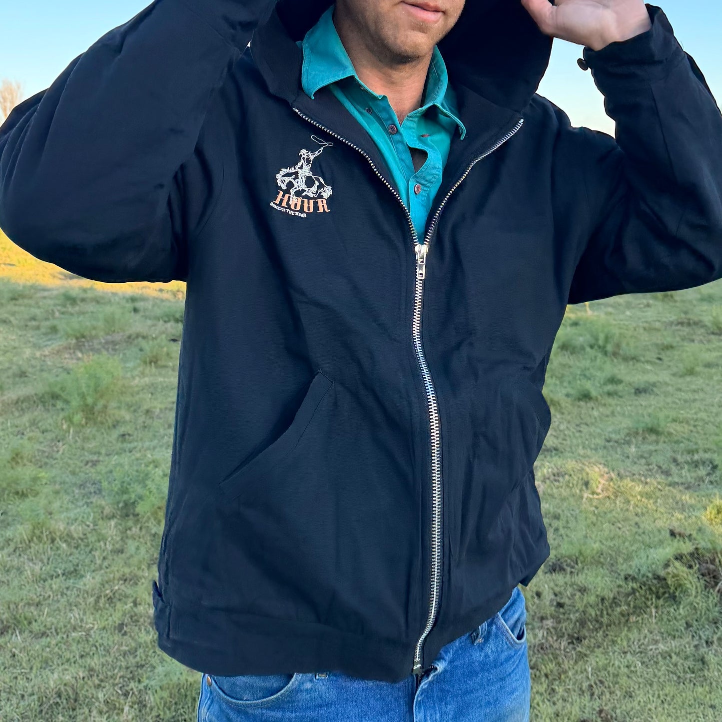 HOUR Canvas Jacket - Black Hood
