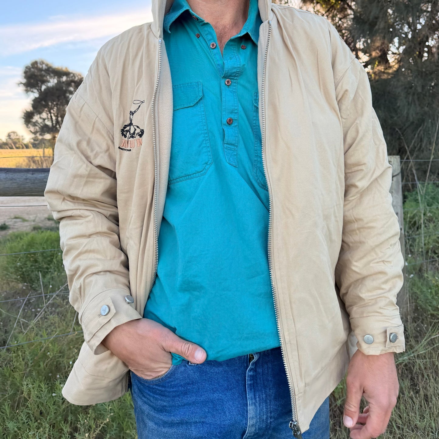 HOUR Canvas Jacket - Tan Hood